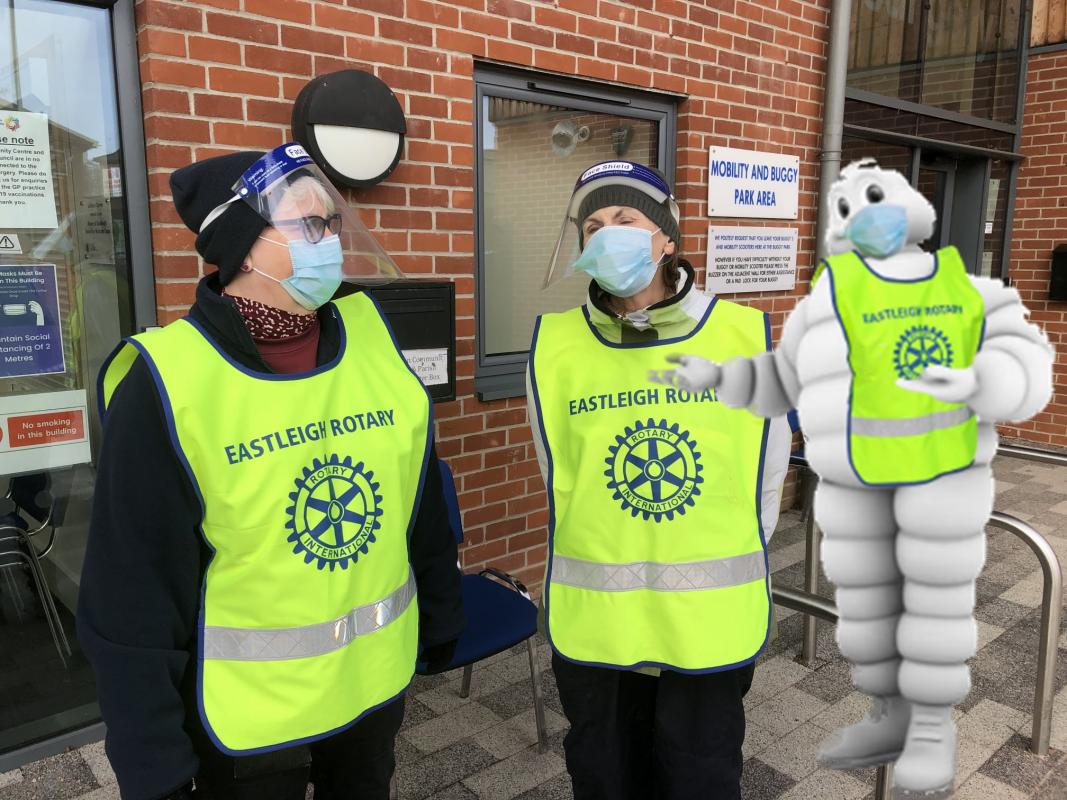 Eastleigh Rotary Members marshalling at Vaccine Centres - 
