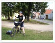 Vicky on her bike