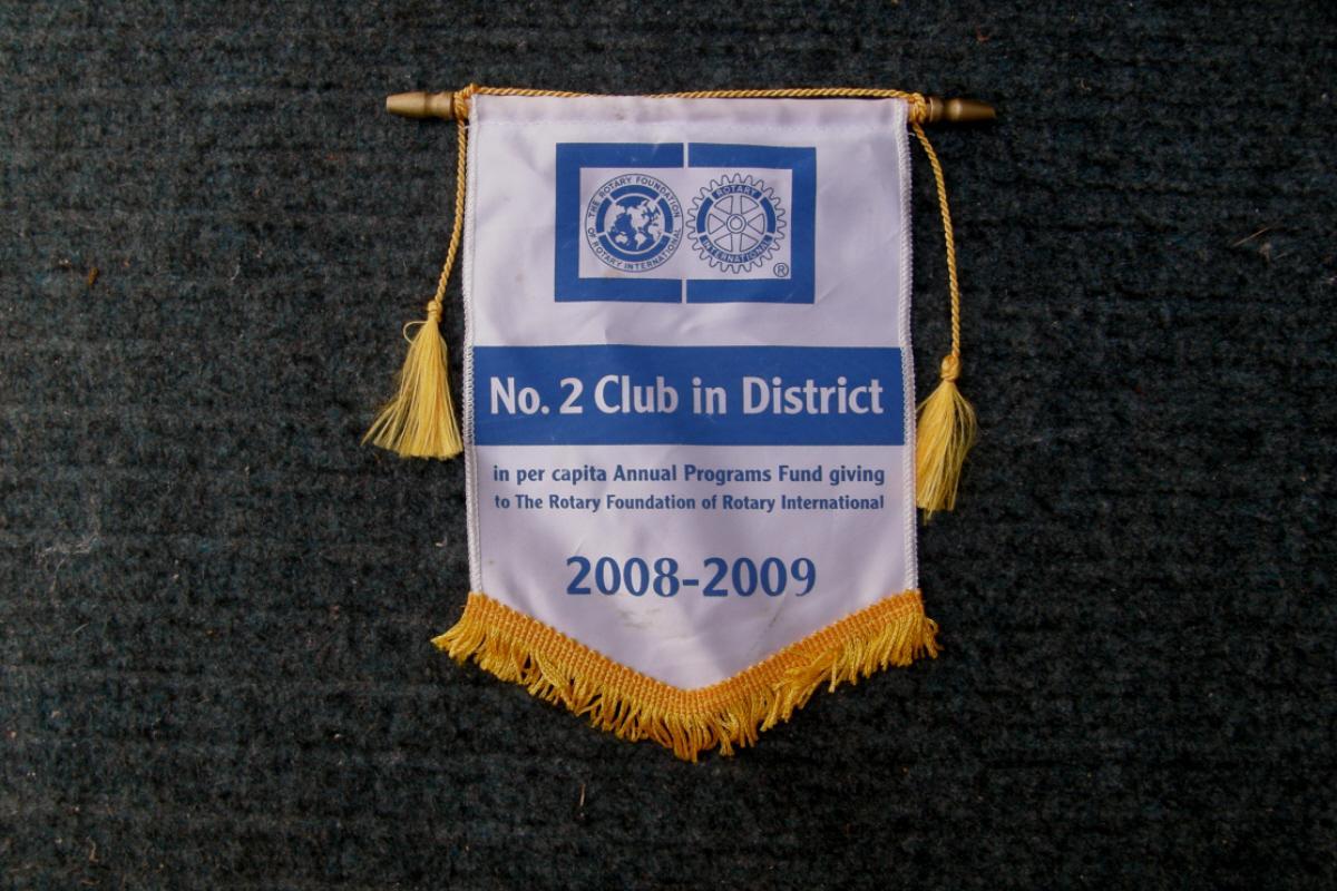 2006 - 07 A pennant from Foundation showing the Club to be placed third in the District.