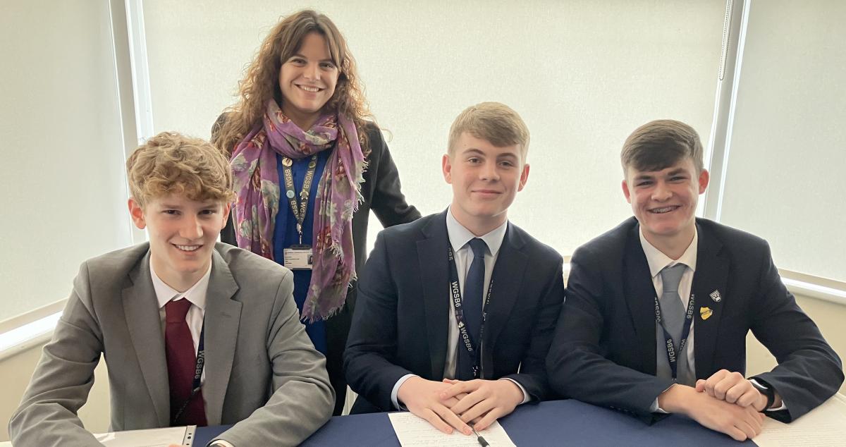 The Wirral Grammar School for Boys Youth Speaks senior team winners, in the Birkenhead Rotary Competition. Both this team and the Birkenhead School Intermediate team winners head for the District final soon.