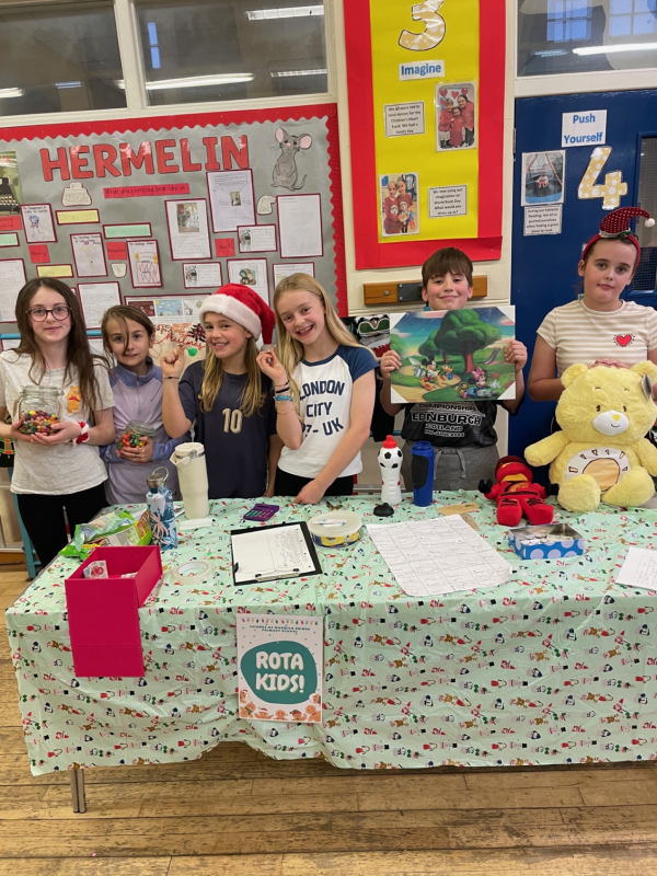 RotaKids at Warwick Bridge School doing events at their Christmas School Fair. 
Rotakids Groups raised over £1,250 during the Autumn 2024 school term.