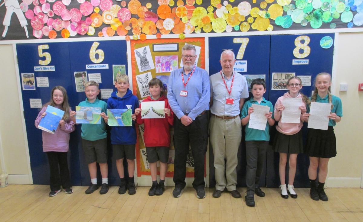 prize giving at Warwick Bridge Primary School