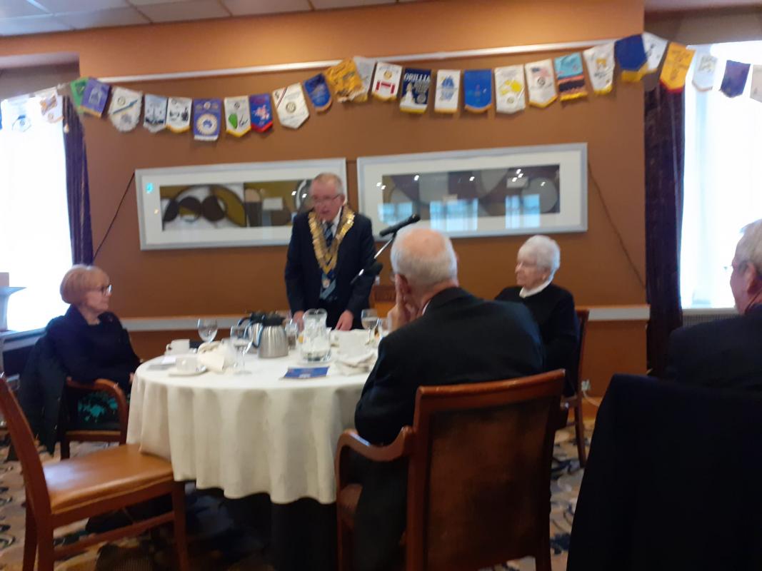 Dumfries Rotary Club President introduces  
Keynote Lunch Speaker Dame Barbara Kelly