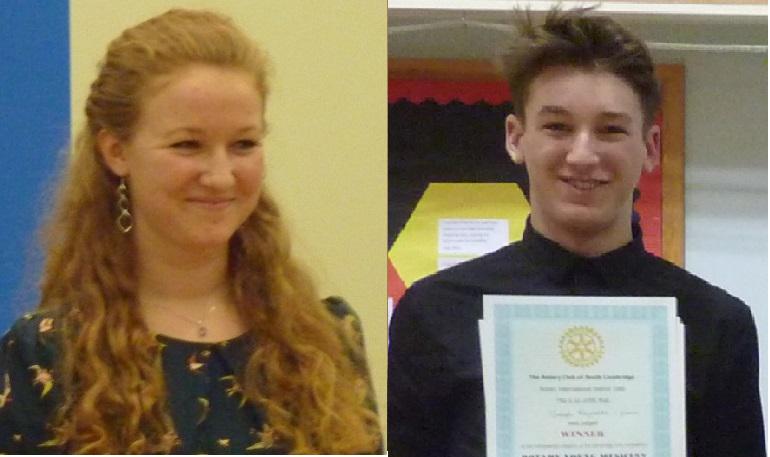 Mar 2014 District 1080  Young Musician Competition, the Leys School - Winners - Eleanor (Holt RC) and Joseph (Cambridge South RC)