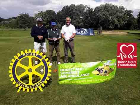 The winning team at the 2021 joint Rotary Charity Golf Day at Yeovil Golf Club.