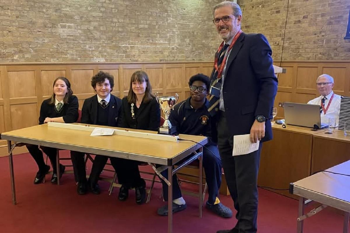 The winning team BSC 'A' with President Hugo Richardson