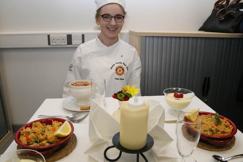 Young Chef Competition - Holly with her cooked meal.