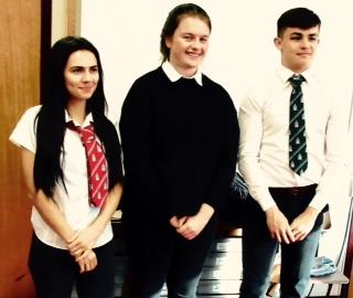 Young Chef winner for the Hawick Club was Ruathy Brogan (centre) with Kaitlin Borthwick and Elliot Stanger