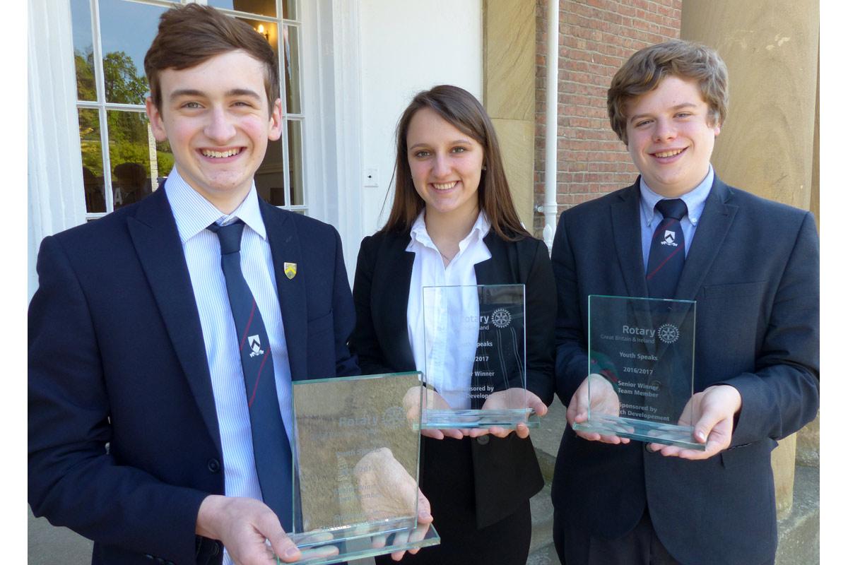 Oswestry School winners of the Senior National Youth Speaks Competition 2016-17
