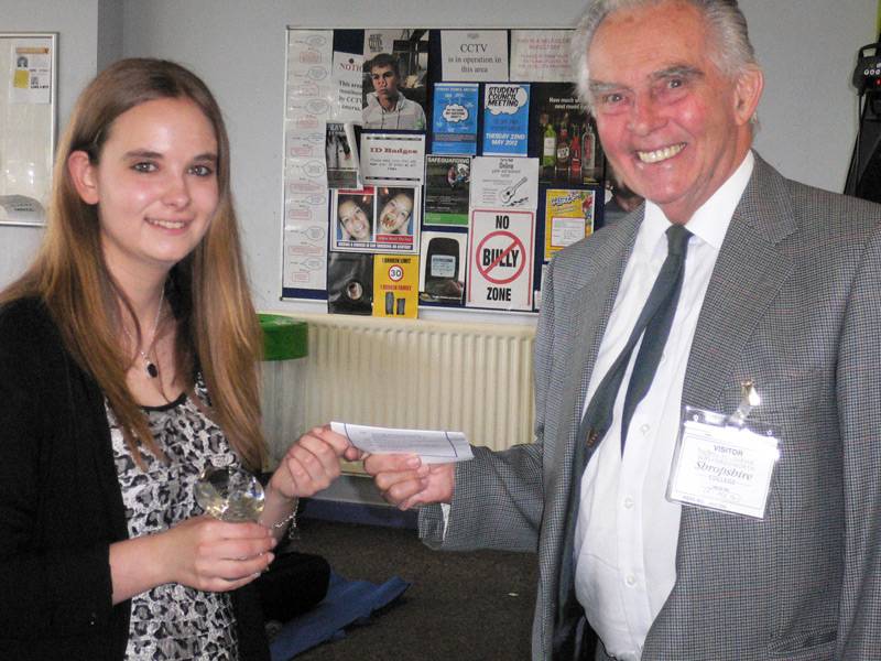 Emily with Dr Cleaver after the award ceremony.