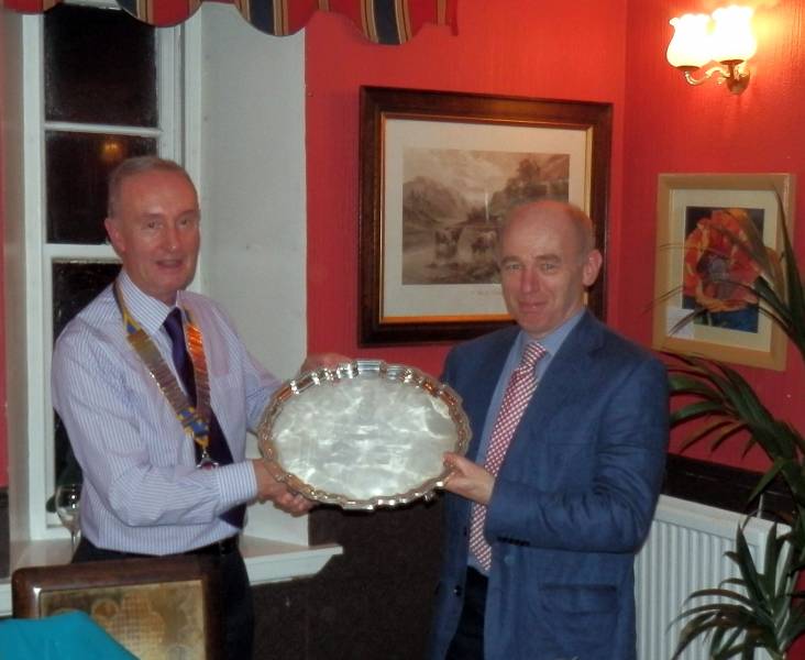 The presentation of the inscribed silver salver was made by club President Robin Hamilton.