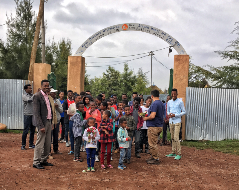 The welcoming party for President David when he visited Bethany School in Ethiopia in July this year