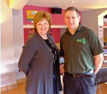 Ian Hepburn (Dunfermline Foodbank) with Julie