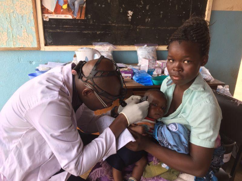 ENT examination in Malawi