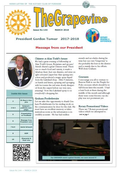 The front page of March 2018 Newsletter