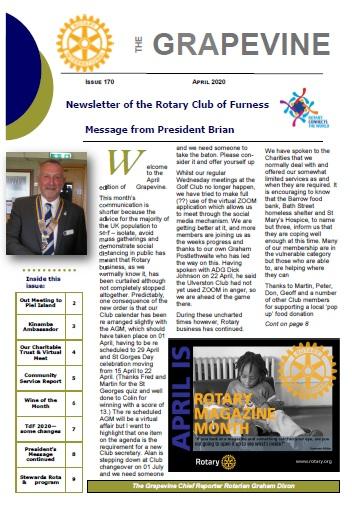 April newsletter front page