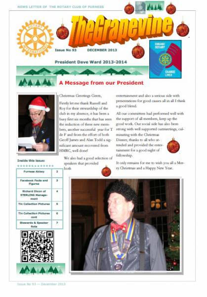 The frontpage of Grapevine for December 2013