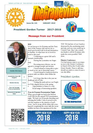 Front page of our January 2018 Newsletter