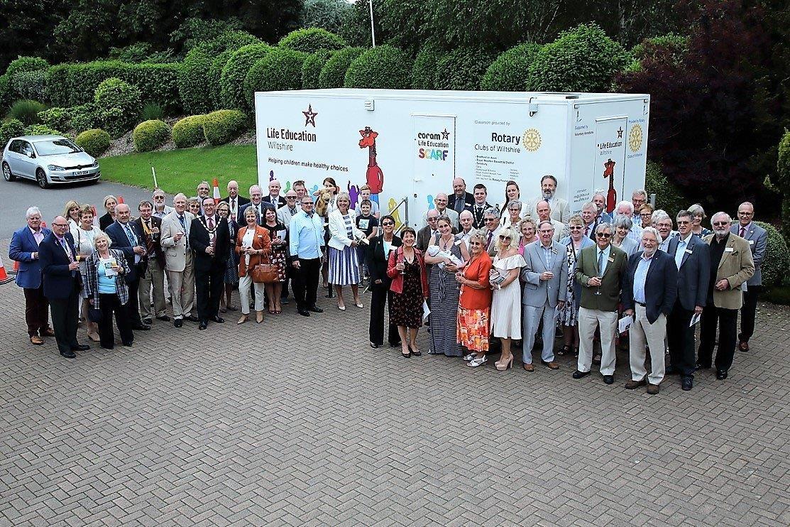 New mobile classroom launch event - Wiltshire Rotary clubs celebrate the launch of the Wiltshire Life Education Classroom