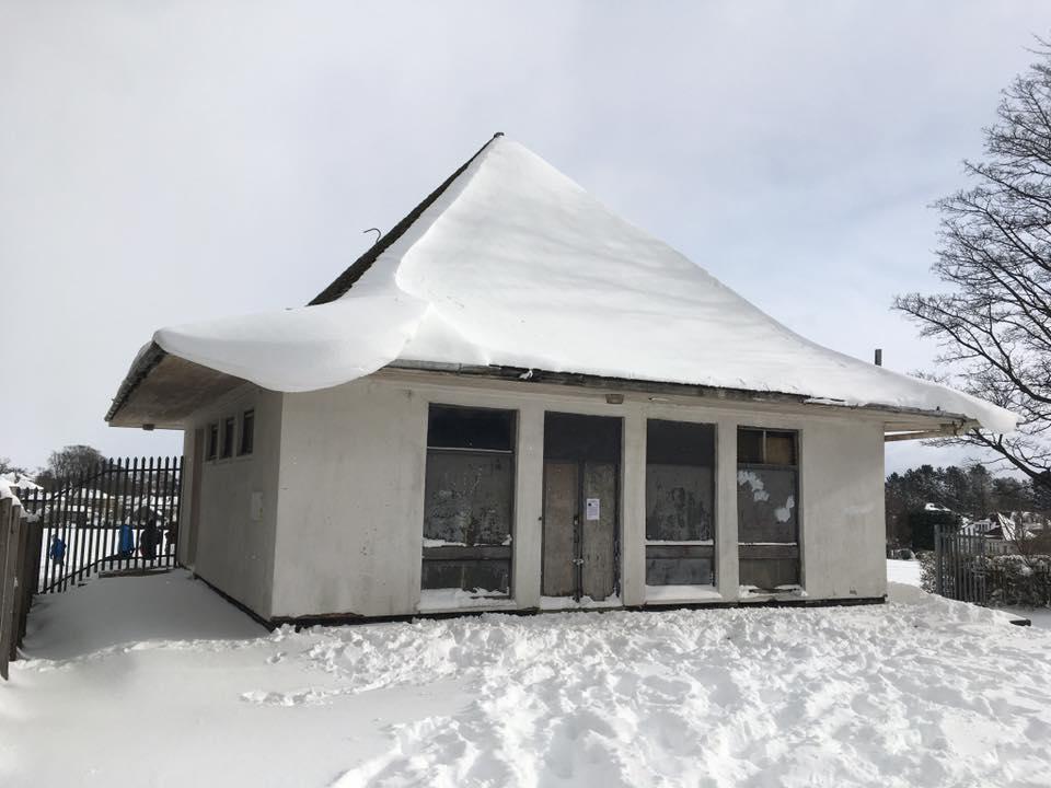 Snow covered Pagoda at King George V park.  Future home of the M&B Mens Shed