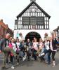 A group walking for Breast and Prostrate cancer charities infront of Bridgnorth Town Hall prior to start.