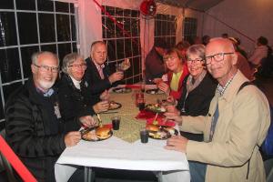Swedish, French, Italian and English Rotarians enjoy the Barbeque