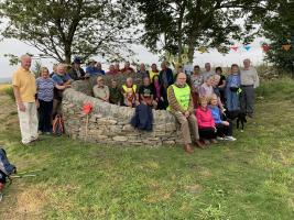 Walkers and helpers at the Knockie shelter