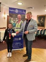 On Monday evening the Rotary Club of Tormohun (Torquay) presented its annual Sports Award to Willow- Mae Calland.
President Elect Garry Phare introduced Willow-Mae, who charmed the room with a brief outline of her achievements to date.
