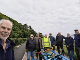 Bradda Glen Viewing Platform - Members undertake maintenance - June 2024