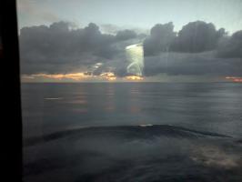 Black clouds at sunset