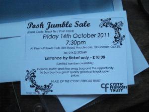 £2244 raised at the only black tie jumble sale in Gloucestershire
