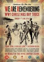 Poster advertising re-enactment of World War 1 Christmas Day truce football match