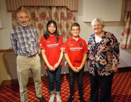 President Hywel with presenters Thia and Jac and speaker finder Ann