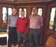 Ein Llywydd Hywel gyda Richard Davies a Dilwyn Evans.
President Hywel with Richard Davies and Dilwyn Evans.