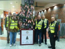 Erecting the tree at the Morrisons store in Aldridge.