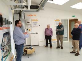 Richard explains heat technology to some members of the Rotary team