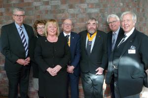 Tony Ridge, Carolyn McLaughlin (Secretary Wylde Green RC) Jackie Ridge, Ian Glennister Pres Elect ,Dick Elston (Wylde Green RC), John Baden (Wylde Green RC) and Ian Hazel (Wylde Green RC)