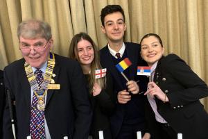 Oswestry School pupils with President Mark