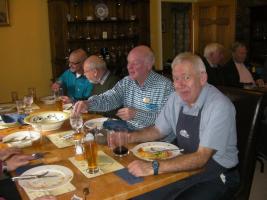 Frugal lunch at Martin Holberow's home