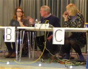 Our 3 judges assessing the wine