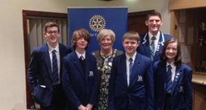 Picture L-R: F Dickson, N Hamilton, Pres. Jane Allan, A Tweedie, C Graham & O Chambers