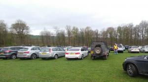 Rotarian Nick Capron parking cars at Lowther Castle on Easter Sunday
