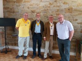 Top Team for 2018 - 19: from L to R:
Vice President Rtn Tony Sargeant; President-Elect Rtn Adrian Wood; Club President 2018-19 Rtn Peter Williams; Immediate Past President Rtn Paul Tinker