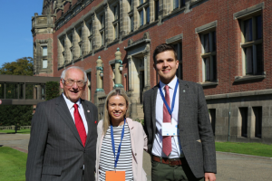 Our Ambassadors and the Project Direcor outside the Peace Pqalace