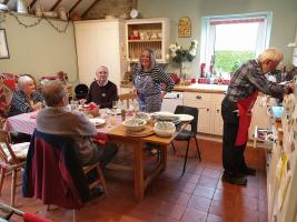 Frugal lunch at the Price's home in Norton