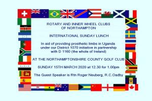 International Sunday Lunch - In aid of providing prosthetic limbs in Uganda