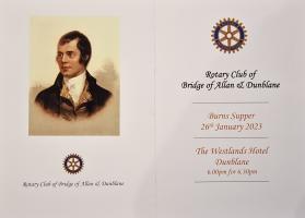 Burns Night 26 January @ 18.00 for 18.30