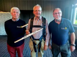 David Neilson of Dumfries & District Glider Club pictured with President Alan Carmichael & Vice President Alan Collins