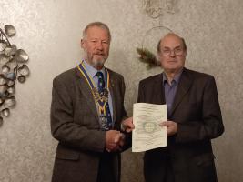 President Francis Ulrych welcomes new member Roy Ivory