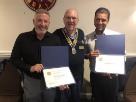 Dave and Santos receive their Paul Harris Awards